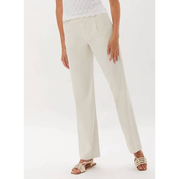 NEW ECRU parsons belted wide leg pant in ecru - Picture 1 of 2